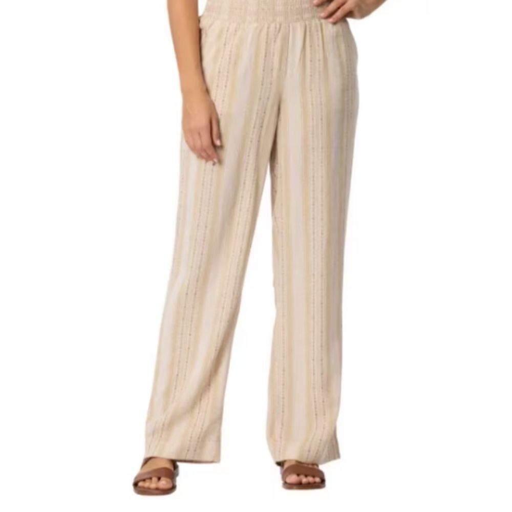 New Briggs Wide Leg Linen Blend Tan Pants XL